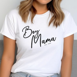 Boy Mamma Trendig Typography Simple Mamma T Shirt