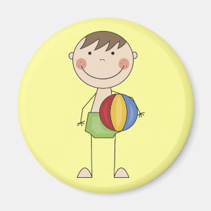 Boy med Beach Boll Tshirts och presenter Magnet