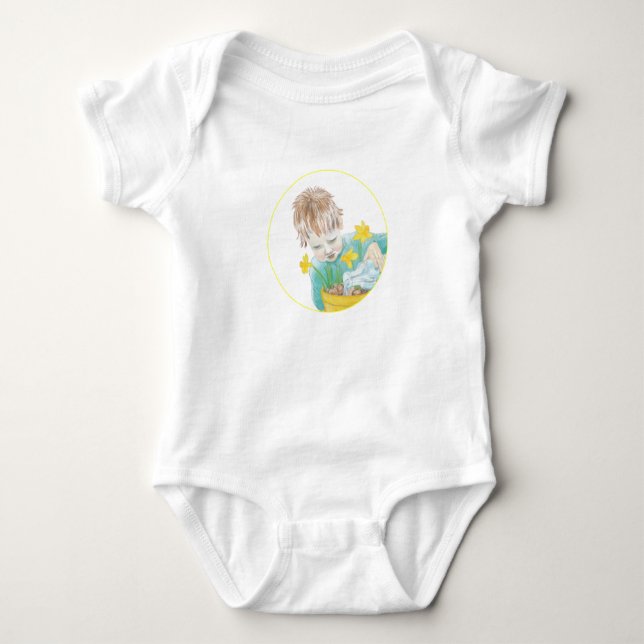 Boy med Daffodils T Shirt (Framsida)