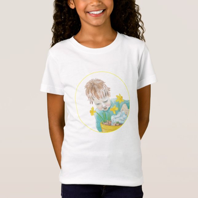 Boy med Daffodils T Shirt (Framsida)