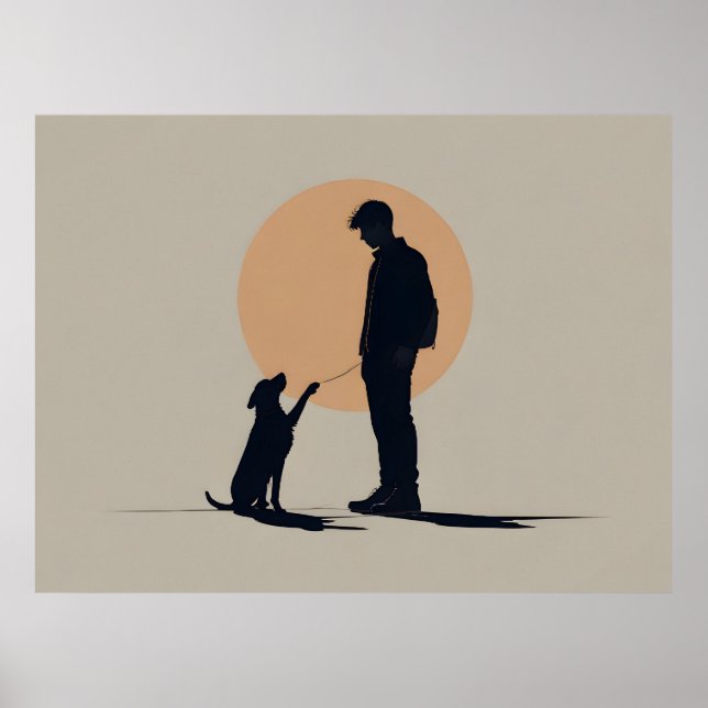 Boy med hund konst poster (Framsidan)
