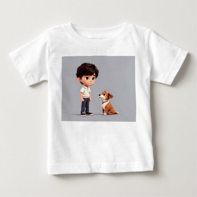 Boy med hund konst t shirt (Framsida)