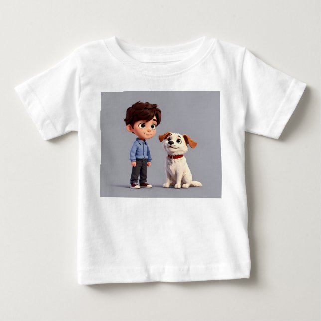 Boy med hund konst t shirt (Framsida)