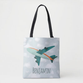 Boy Modern och Cute Blue Airplane Kids Tygkasse