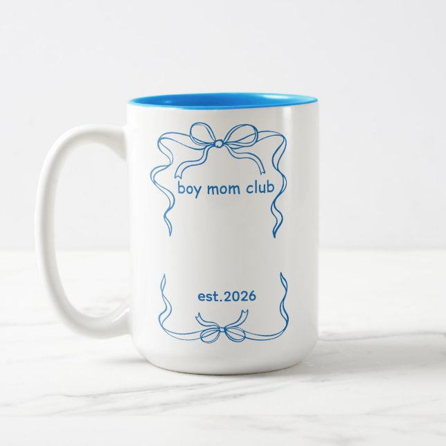 Boy Mom, Personalized New Mom Gifts Två-Tonad Mugg (Vänster)