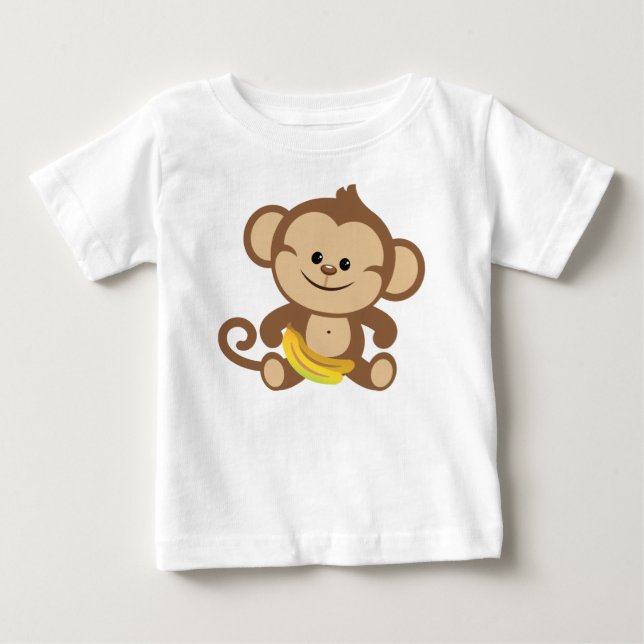 Boy Monkey med Banana Tee Shirt (Framsida)
