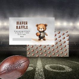 Boy Nalle American Football Diaper Raffle Tilläggskort
