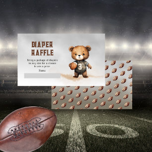 Boy Nalle American Football Diaper Raffle Tilläggskort
