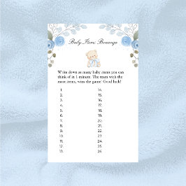 Boy Nalle Baby Items Baby Shower Game