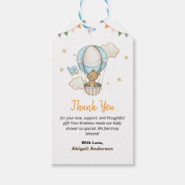 Boy Nalle Baby Shower Tack Flat Cards Presentetikett