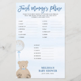 Boy Nalle Blue Balloon Avslutar Mamma Phrase