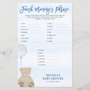 Boy Nalle Blue Balloon Avslutar Mamma Phrase