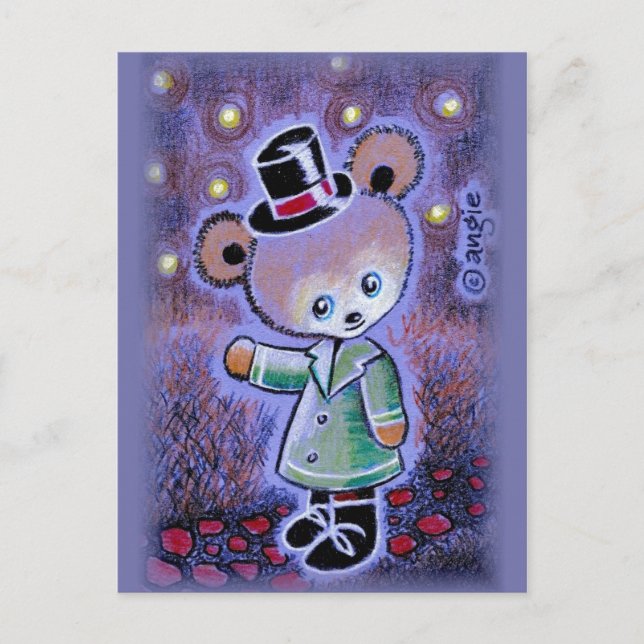 Boy Nalle i Top hat Vykort (Framsida)