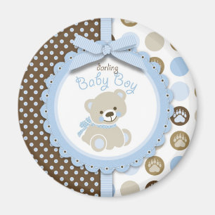 Boy Nalle Round Magnet