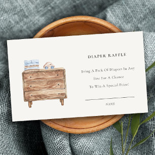 Boy Nursery Essential Diaper Raffle Baby Shower Tilläggskort