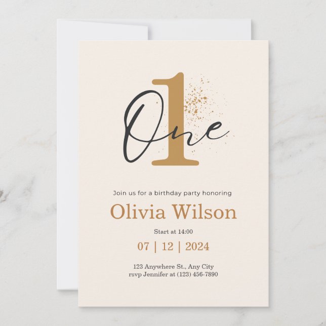 Boy och Baby födelsedag Inbjudningar (Framsida)