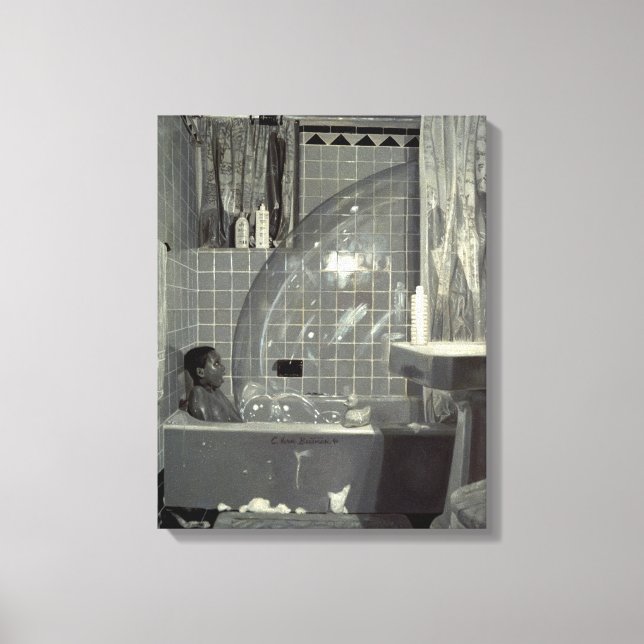 Boy och Bubble 1990 Canvastryck (Framsida)