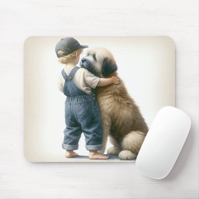 Boy och Hans Big Hund Musmatta (Med mus)