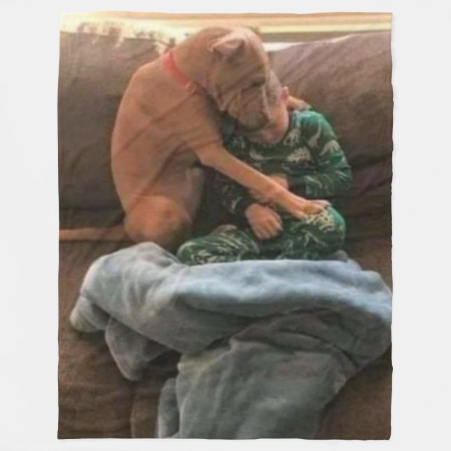 BOY OCH HANS HUND FLEECEFILT (Framsidan)