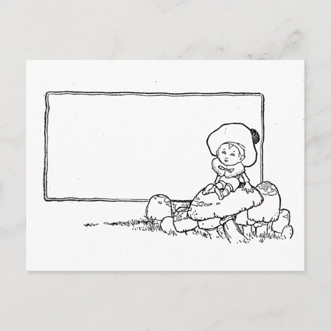 Boy on Mushroom Vykort (Framsida)