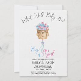 Boy Or Girl Blue Or Pink Gender Reveal Invitation Inbjudningar