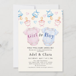 Boy or Girl | Gender Reveal Baby Shower Inbjudningar