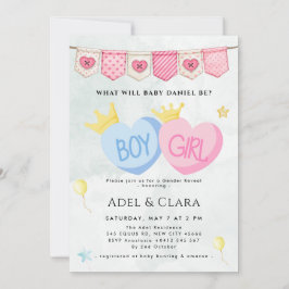 Boy or Girl Gender Reveal Invitation Inbjudningar