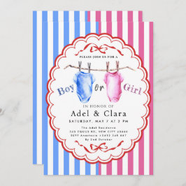 Boy or Girl Gender Reveal Invitation Inbjudningar