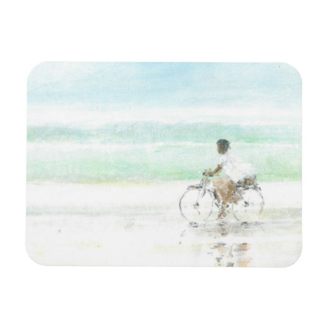Boy på Bicycle Magnet (Horisontell)