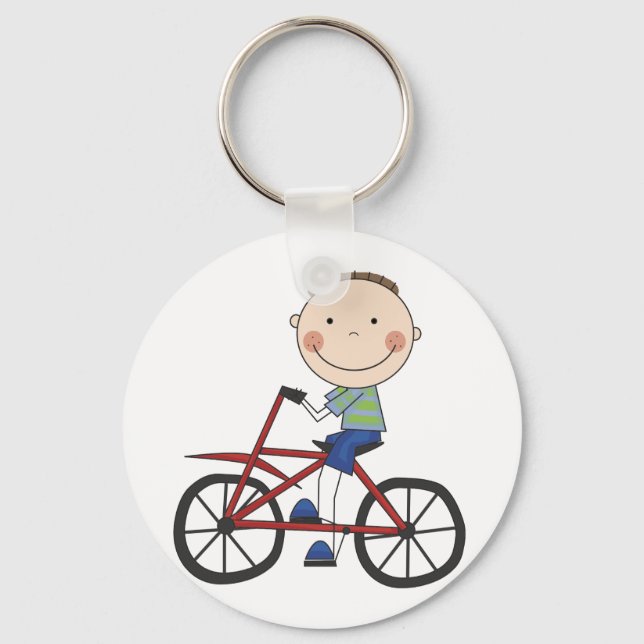 Boy på Bicycle Tshirts och Gifts Nyckelring (Framsida)