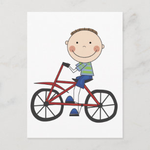 Boy på Bicycle Tshirts och Gifts Vykort