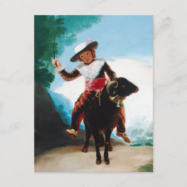 Boy på en Ram Francisco José de Goya Vykort (Framsida)