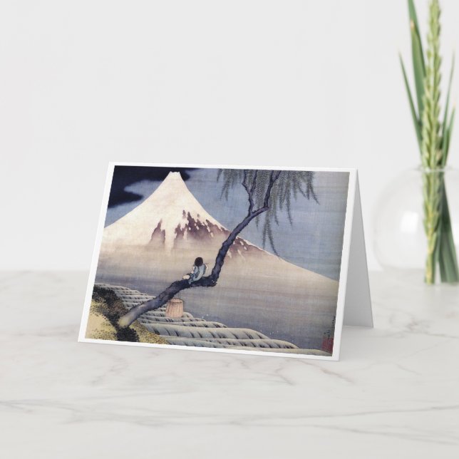Boy på Mount Fuji, Hokusai Kort (Framsida)