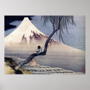 Boy på Mount Fuji, Hokusai Poster