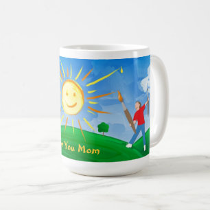 Boy Painting Himlar Kaffemugg