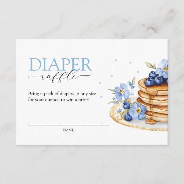 Boy Pancake Baby Brunch Diaper Raffle Baby Shower Tilläggskort (Framsida)