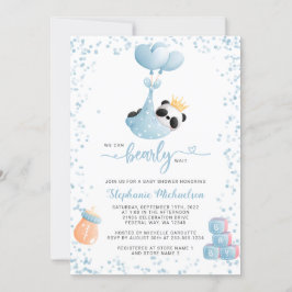 Boy Panda Barly Wait Baby Shower Inbjudningar