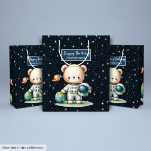 Boy Party Gift Bag med Cute Astronaut Teddy