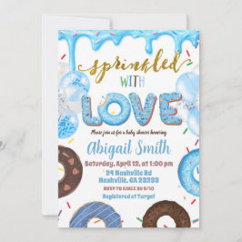 Boy Pastel Donut Sprinkled with Love Invitation Inbjudningar