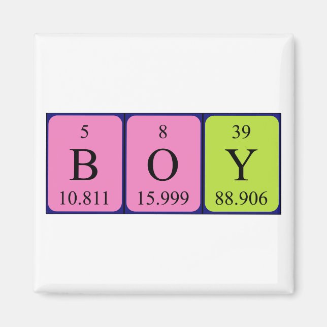 Boy Periodisk bord namn magnet (Framsidan)
