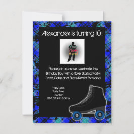 Boy Personlig Roller Skating Party-inbjudan Inbjudningar