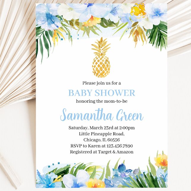 Boy Pineapple Baby Shower Inbjudningar (Skapare uppladdad)