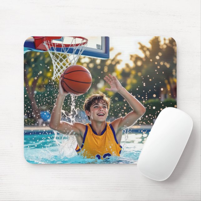 Boy Playing Basketball In a Swimming Pool Musmatta (Med mus)