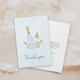Boy Poppin Bottles Baby Shower Thank you Card Tack Kort