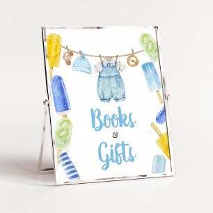 Boy Popsicle Baby Shower Bokar och presenter Poster