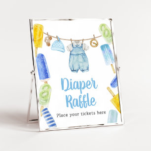 Boy Popsicle Baby Shower Diaper Raffle Poster