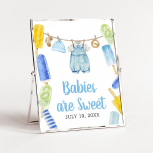 Boy Popsicle Baby Shower Spädbarn är Sweet Poster