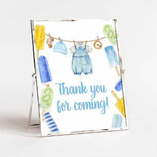 Boy Popsicle Baby Shower Tack för att du kom Poster