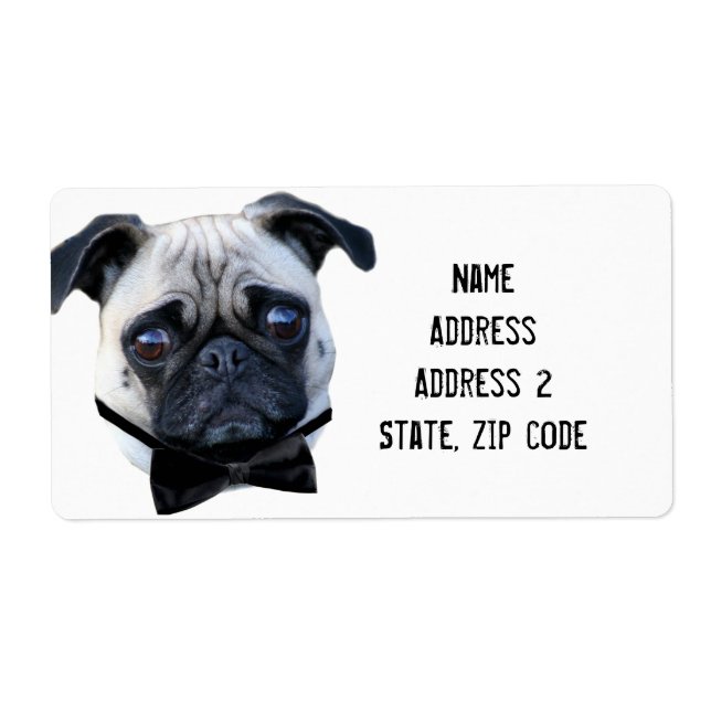 Boy Pug Shipping Labels Fraktsedel (Framsidan)