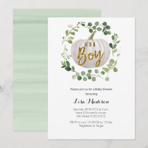 BOY Pumpkin Baby Shower-inbjudan Inbjudningar